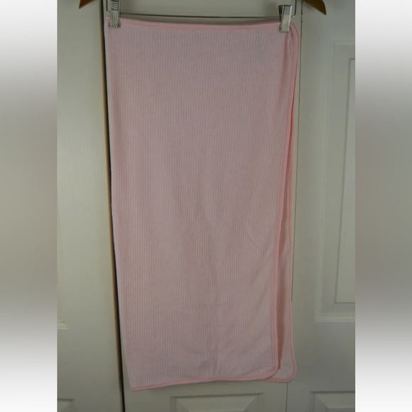 Carter's Pink White Stripes Baby Blanket Thin Terry Cloth Security Lovey - Picture 2 of 8